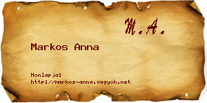 Markos Anna névjegykártya