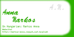 anna markos business card